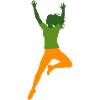 Vive sportive danseuse comme silhouette