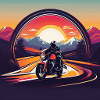 Motorcycle design in the sunset