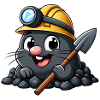 Funny mole with helmet