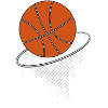 Basketball in the Hoop Illustration