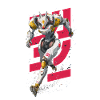 Futuristic Wolf Fighting Robot