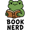 Wise Frog Reading Book Print