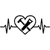 Carpenter Hammer Saw Heart