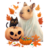 Halloween Capybara Katze Geist Geschenkidee