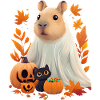Halloween Capybara Katze Geist Geschenkidee