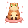 Cute Capybara Cucumber Eye Pillow Meditates