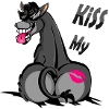Humorous Donkey with Lipstick Kiss