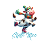 Cow Skating Winter Cartoon