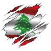 Drapeau du Liban - Drapeau déchiré
