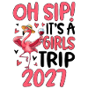 Flamingo mit Weinglas Slogan 2027