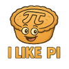 Pi cake with funny face