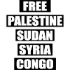 Palestina libera Sudan Siria Congo