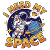 Space friendship with coffee dream