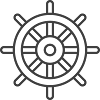 Schiffsrad-Symbol – Nautische Strichzeichnung Stil