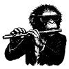 Querfloten Affe im Affenorchester