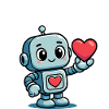 Cute robot with heart