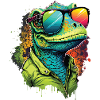 Colourful Dinosaur in Sunglasses