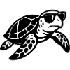Detailed turtle sunglasses illustration