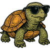 Cool turtle with sunglasses