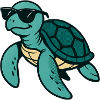 Cool turtle with sunglasses