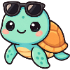 Cute turtle cartoon with sunglasses