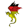 Flag of Germany - Germany - Dragon Silhouette