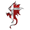 Flag of Denmark - Denmark - Dragon Silhouette