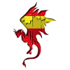 Flag of Spain - Spain - Dragon Silhouette