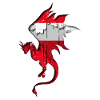 Flag of Austria - Austria - Dragon Silhouette