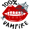 Spider web with lip motif