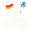 Adventurous astronaut with German flag