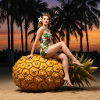 Tropical bikini design with pineapple motif