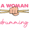 Bold Cardio Drumming Woman Design