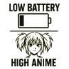 Anime Girl With Battery Warning