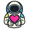 Astronaut mit Pixelherz
