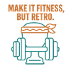 Retro Fitness Hot Dog Illustration