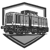 Retro Steam Locomotive Logo Illustration