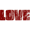 Distressed Love Typography Design