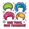 Vivid Hair Styles with Playful Text