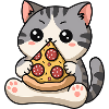 Cat And Pizza 