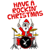 Santa Playing Drums, Christmas Drummer Musician