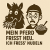 Pferd frisst Heu Nudeln