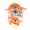 Geisha with Cherry Blossoms Temple