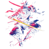 japanischer Samurai in Neonfarben