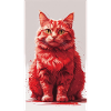 Roter Katzenportrait Kunstdruck