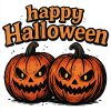 Spooky Halloween pumpkins with evil eye