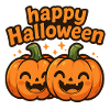 Happy Halloween pumpkins with lettering