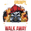 Grumpy Firefighter Skull Design