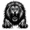 Lion Noir Tête de Fantaisie