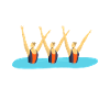 Teamwork Spritzwasser Design Synchronschwimmen